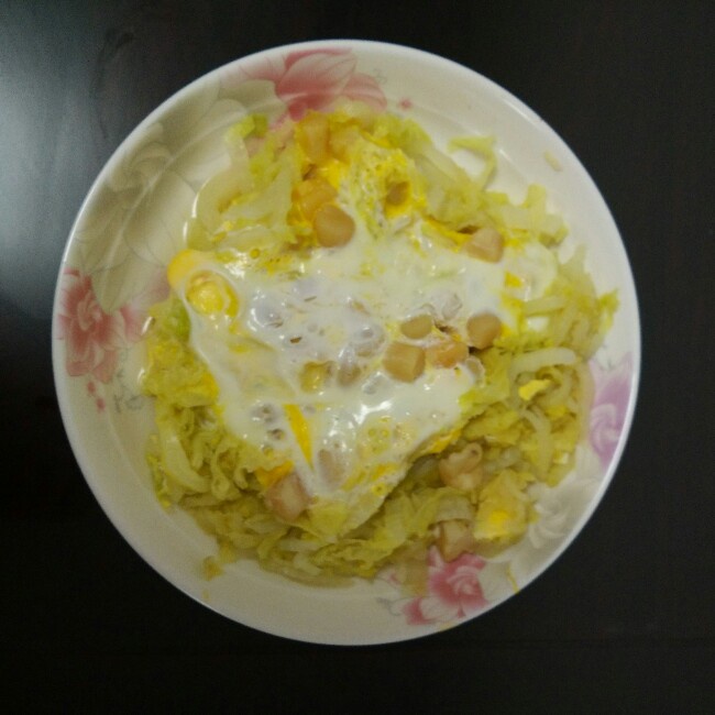 素赛螃蟹----干贝白菜滑蛋
