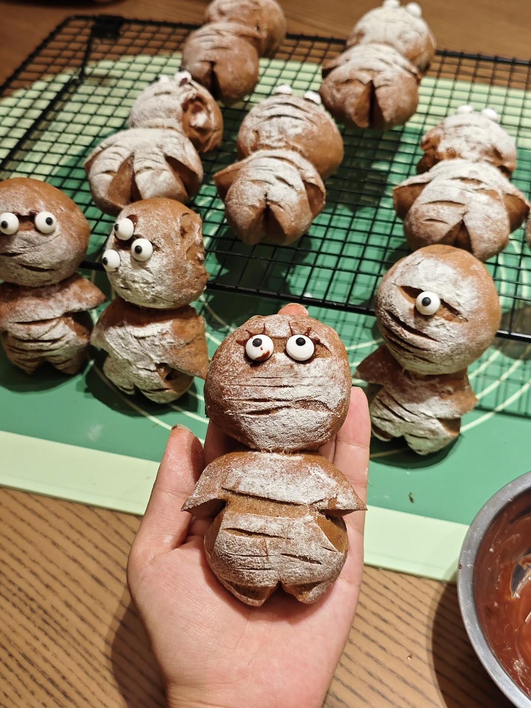 呆萌可爱的🎃万圣节木乃伊面包