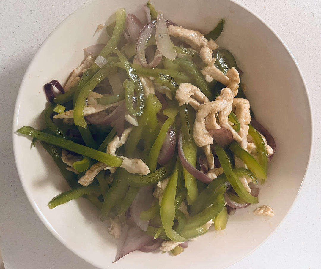 孜然鸡肉炒洋葱(低油低盐版)