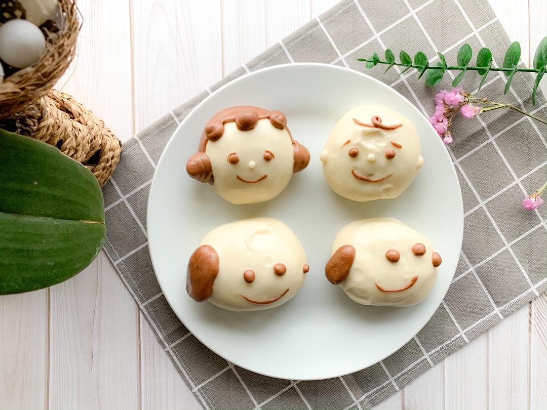 史诺比卡通馒头紫薯馅