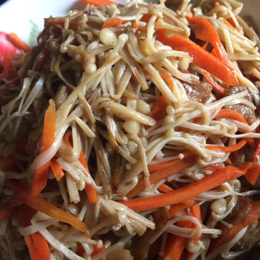 金针菇炒肉丝