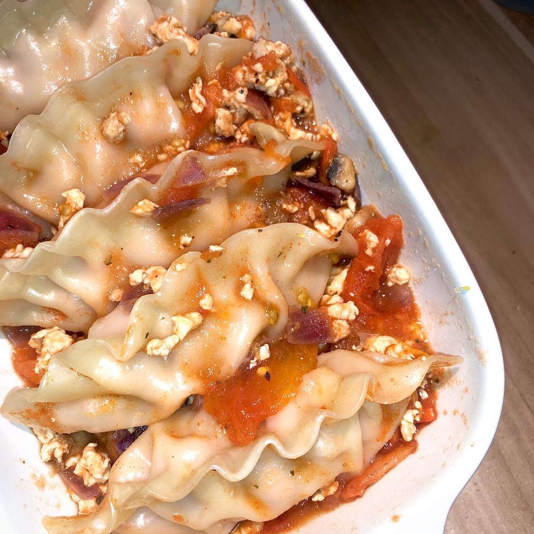番茄肉酱焗饺子【健康一锅端】不用烤箱