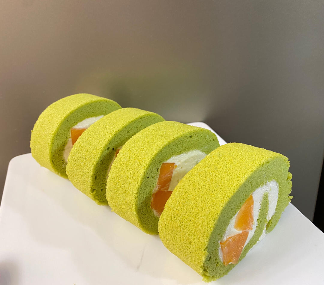 超清新｜斑斓椰香奶冻蛋糕卷｜卷不裂