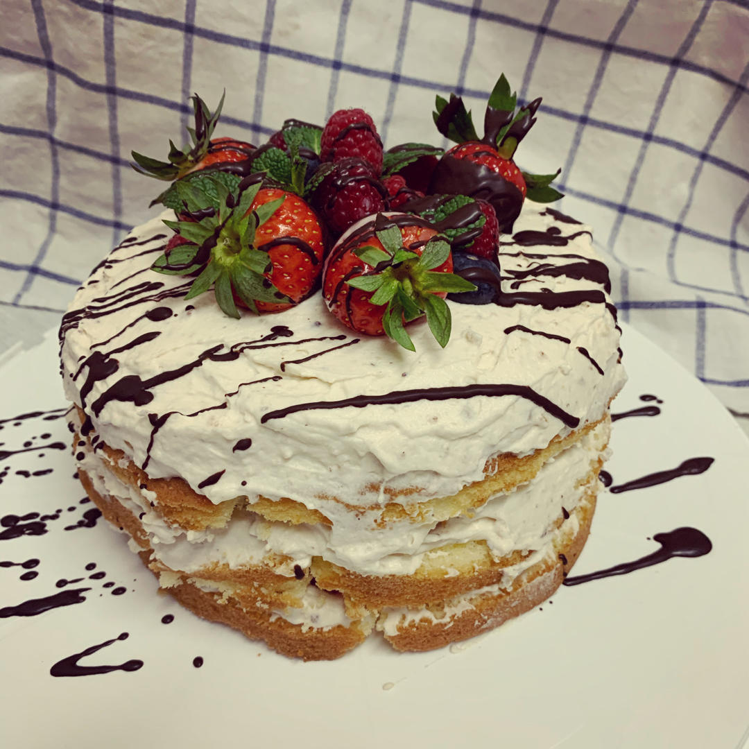 可可戚风水果裸蛋糕