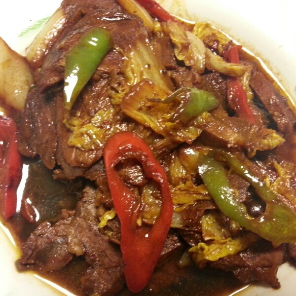 青椒小炒卤牛肉