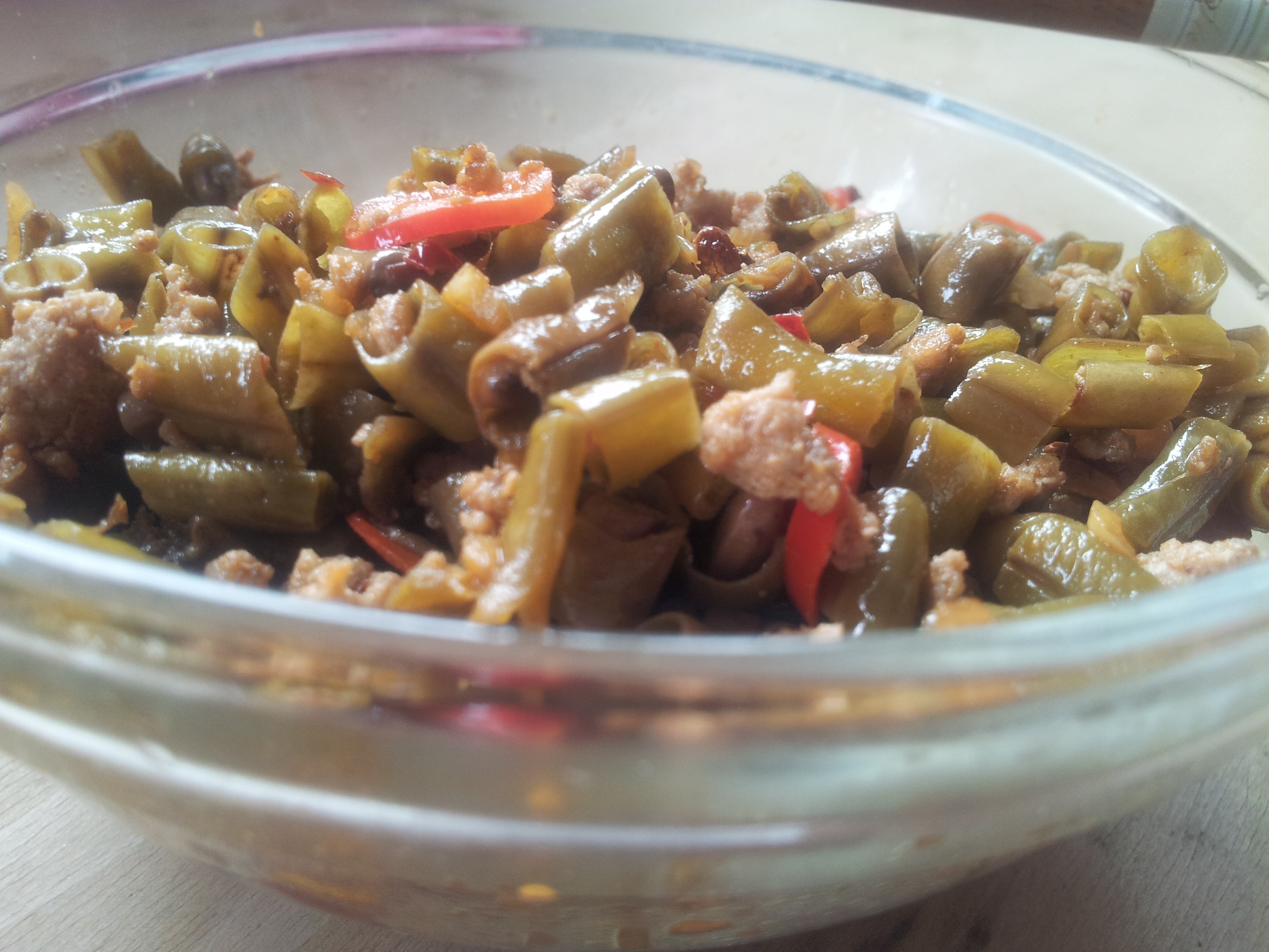 酸豆角炒肉末