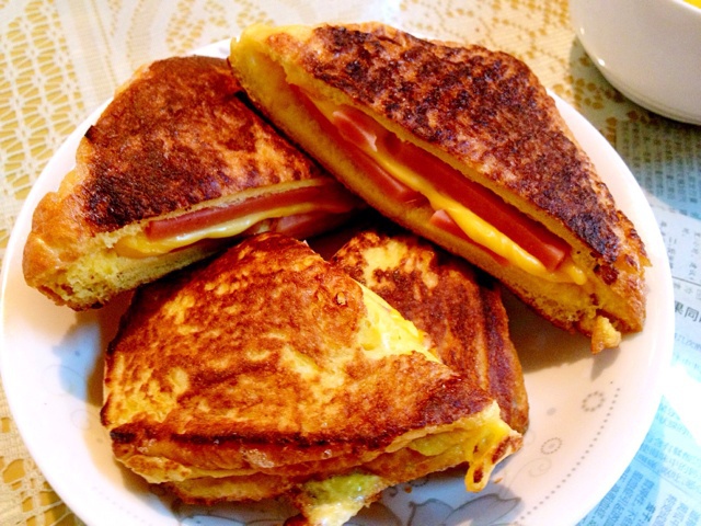 十分钟快手早餐【港式火腿西多士】