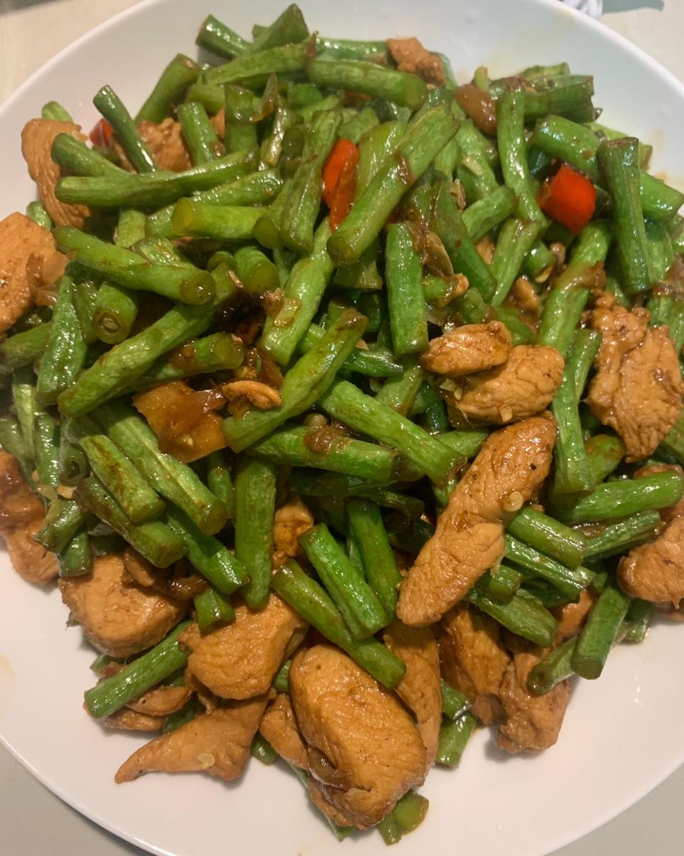 放空后的凉凉做的豆角丝炒肉