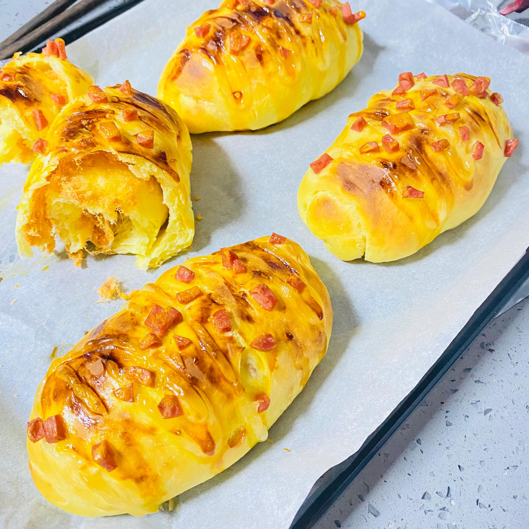 香葱火腿肉松面包
