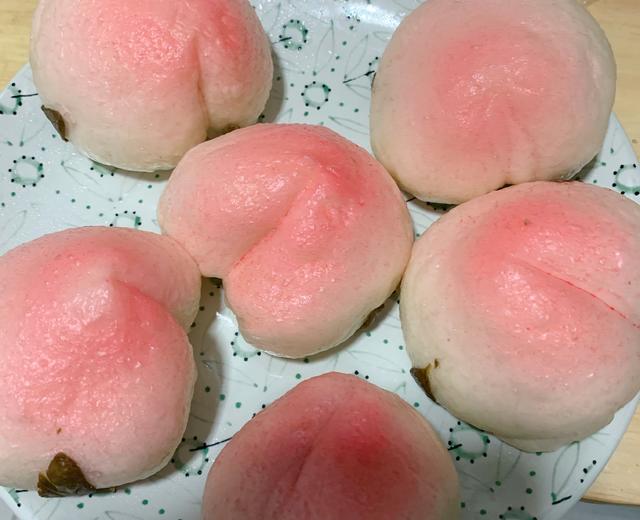 粉嘟嘟的寿桃(有馅版)的做法