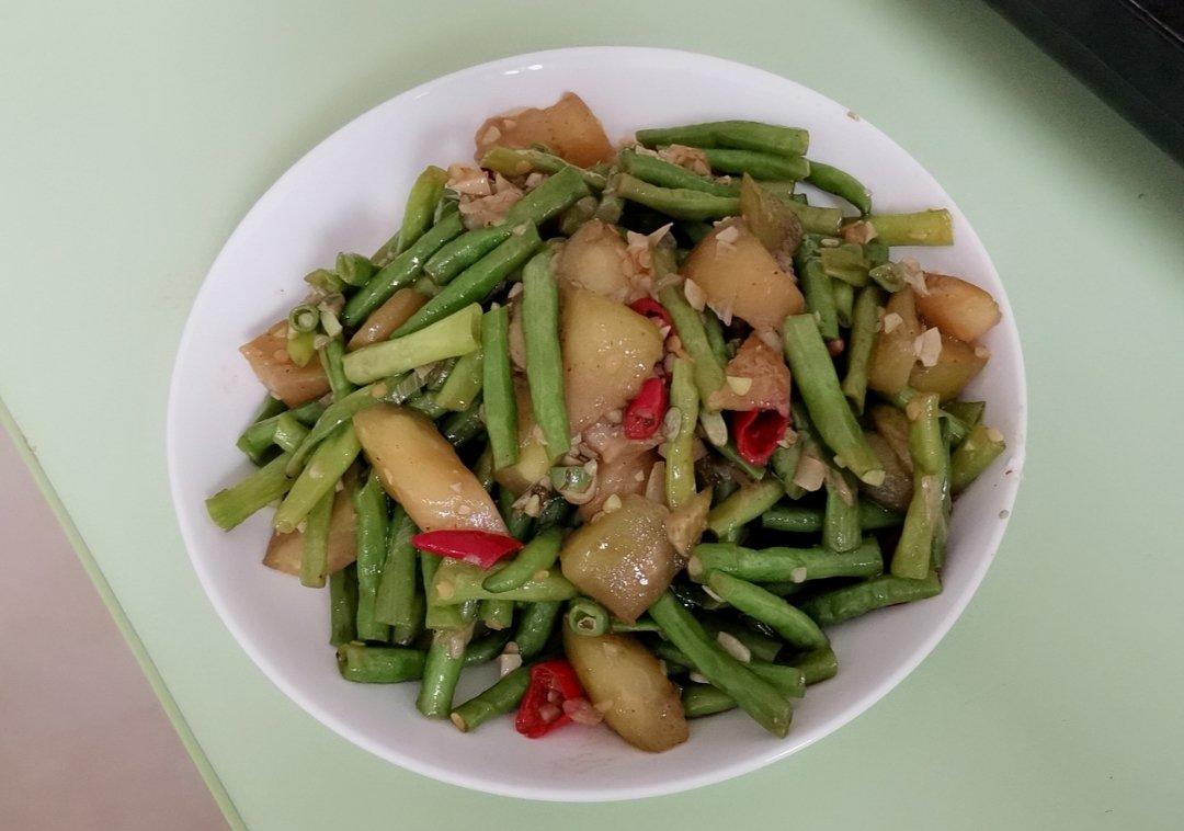 茄子炒豆角（改良版 健康少油）