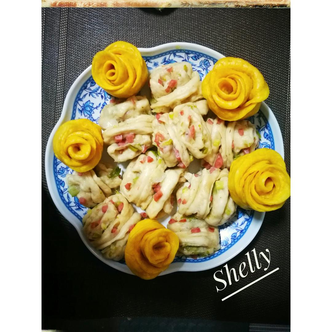 南瓜玫瑰花馒头