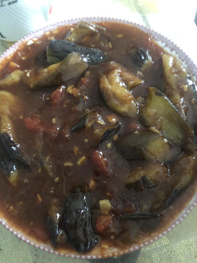 红烧茄子（佐西红柿尖椒）