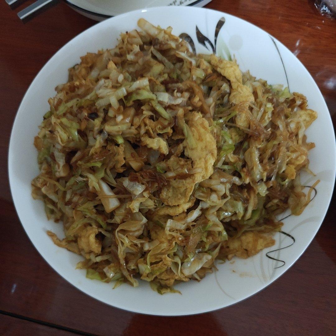 最近爱吃粉丝粉条～包菜炒粉丝