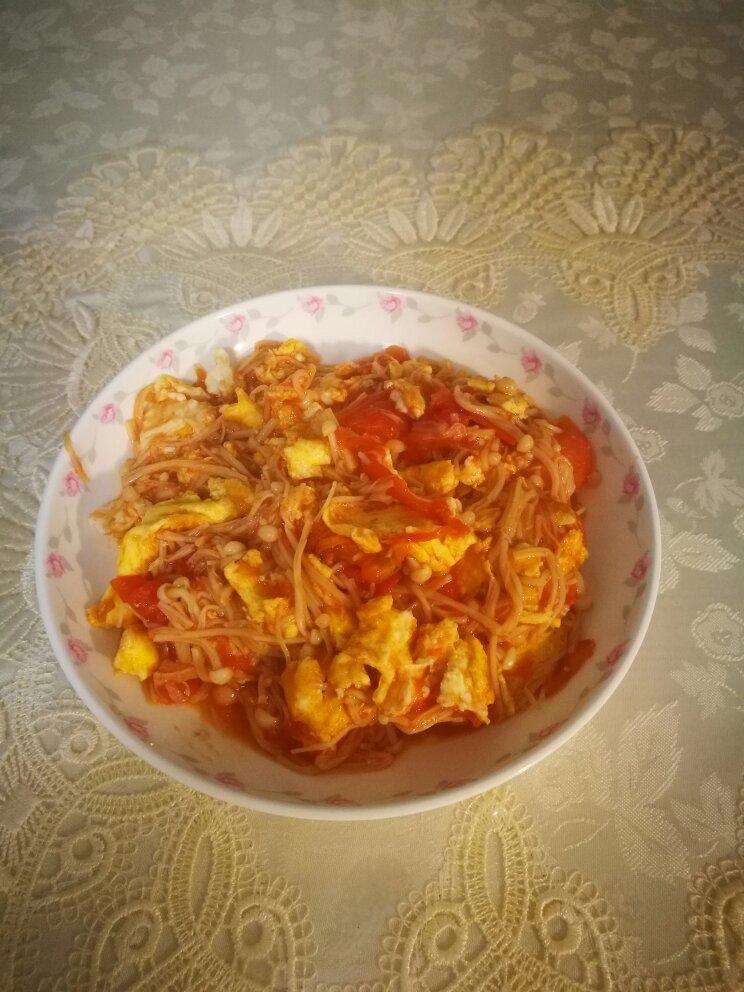 金针菇西红柿炒鸡蛋