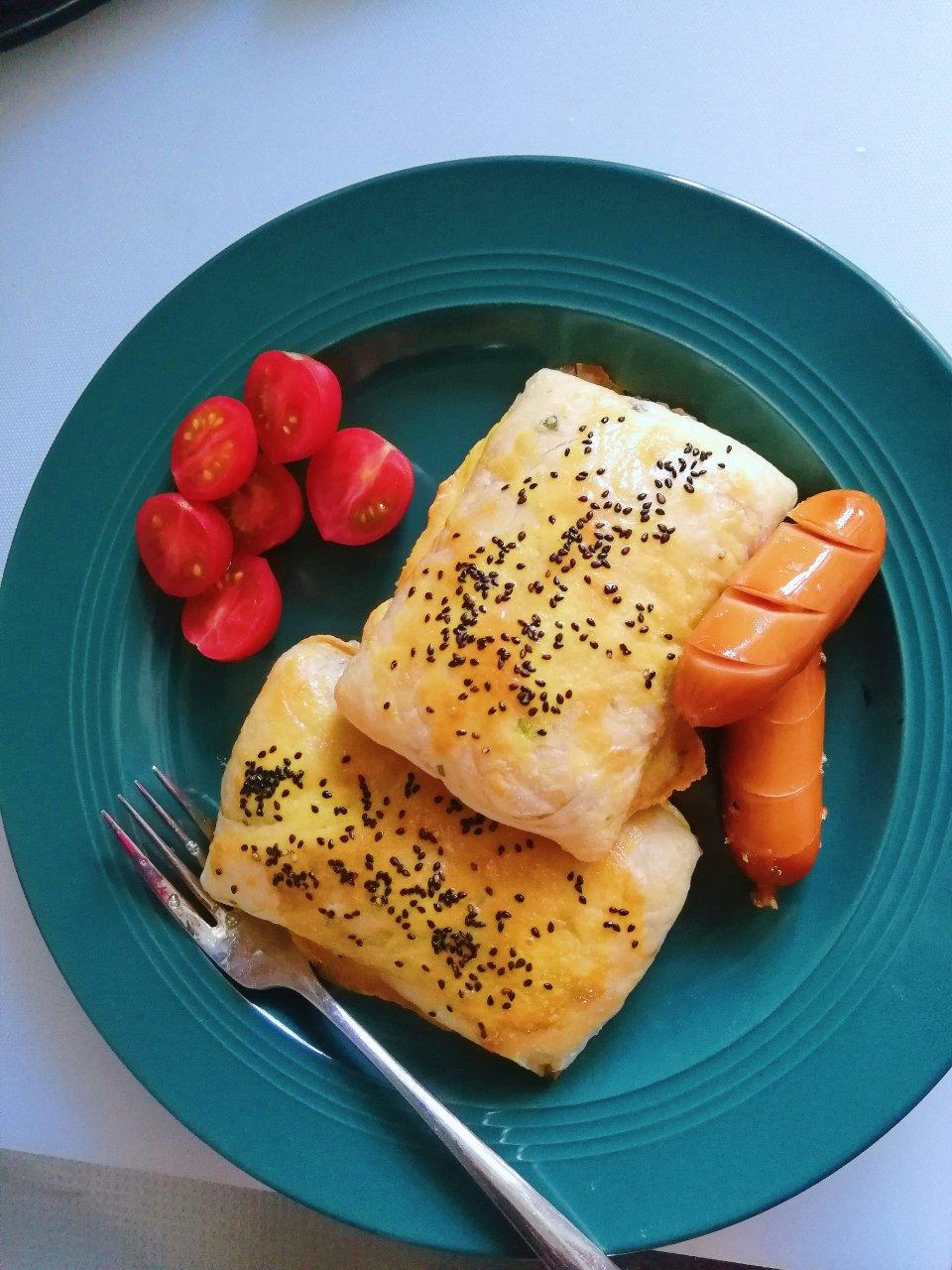 超简单的紫薯酥（手抓饼版）