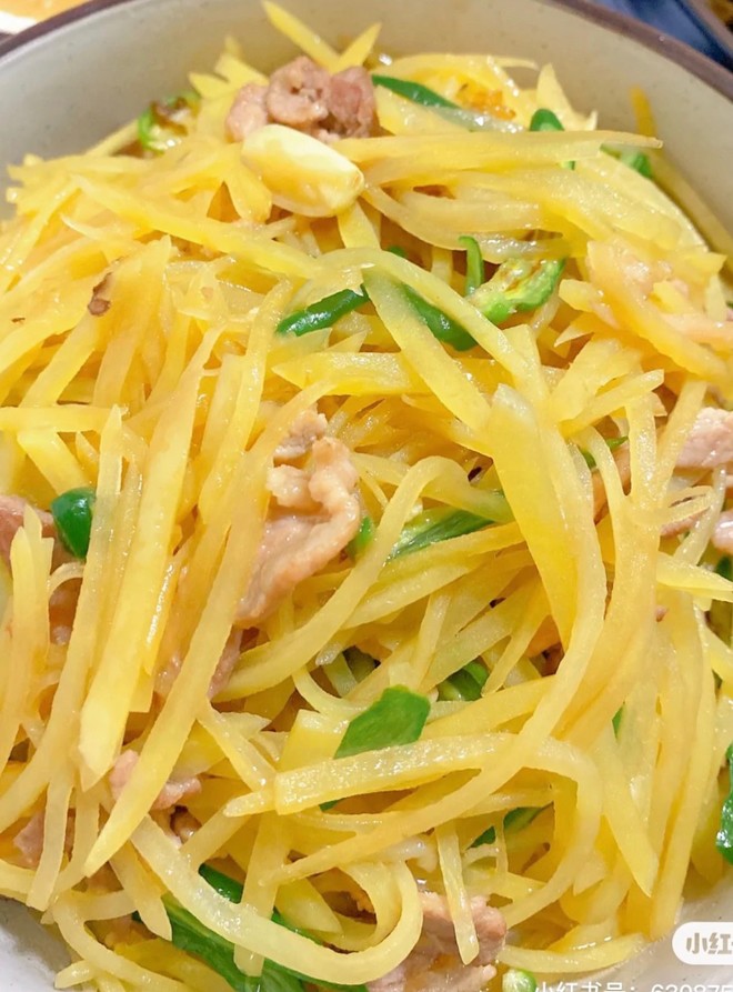 土豆丝炒肉的做法步骤图 土豆丝炒肉怎么做好吃 一卬ang 下厨房