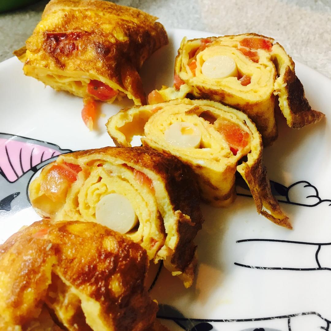 蔬菜厚蛋烧三明治（超详细平底锅做厚蛋烧）