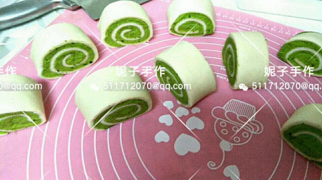 奶香菠菜双色馒头—海氏厨师机揉面版