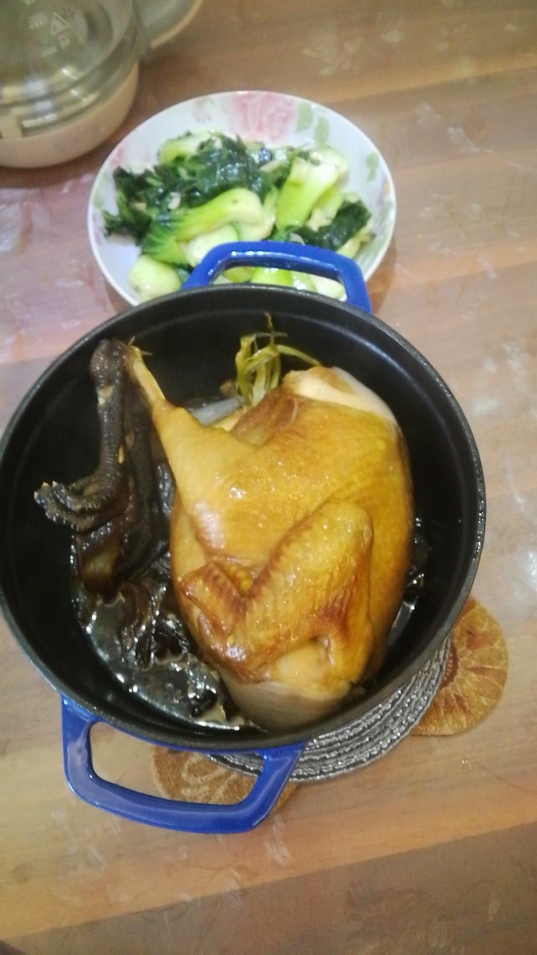 超级简单又好吃的烧鸡，珐琅锅版本