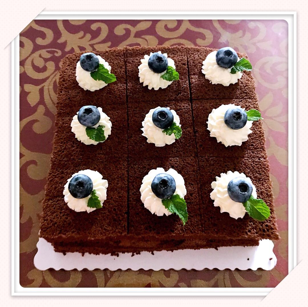 可可方形装饰蛋糕