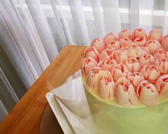 ins風(fēng)花束蛋糕 鮮奶油也可以做到的做法 步驟4