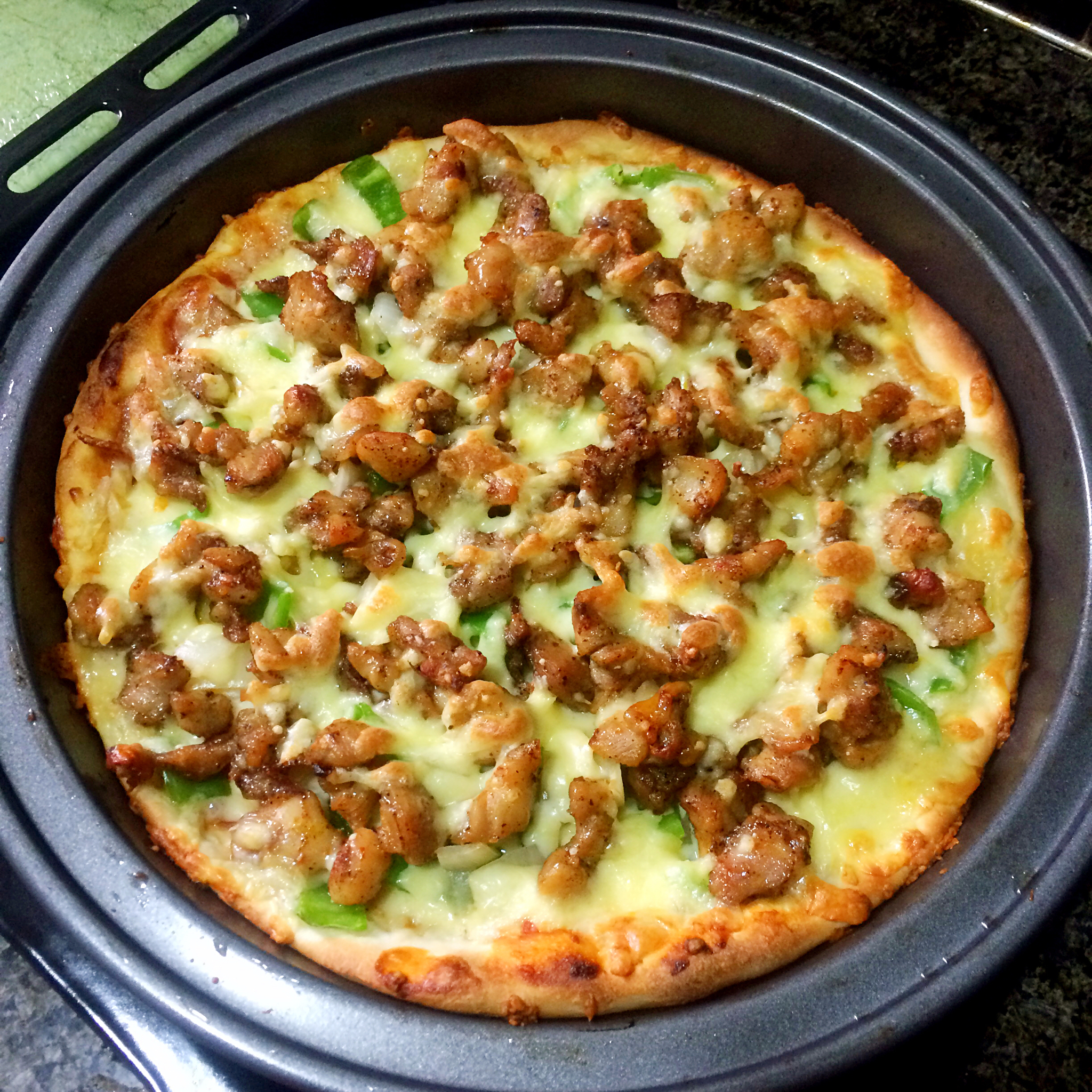 披萨 黑椒鸡肉比萨(君之配方) 满羽羽羽羽羽做的黑椒鸡肉比萨(君之