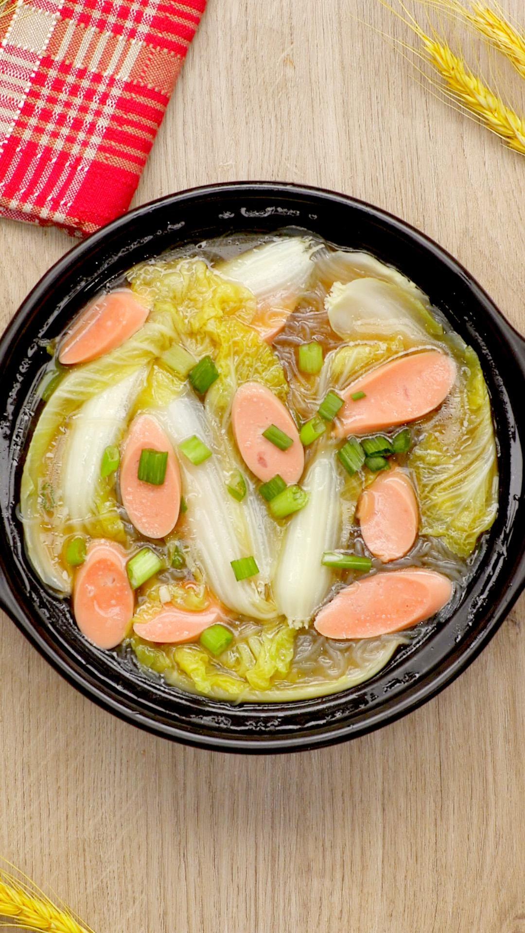 娃娃菜粉丝煲的做法