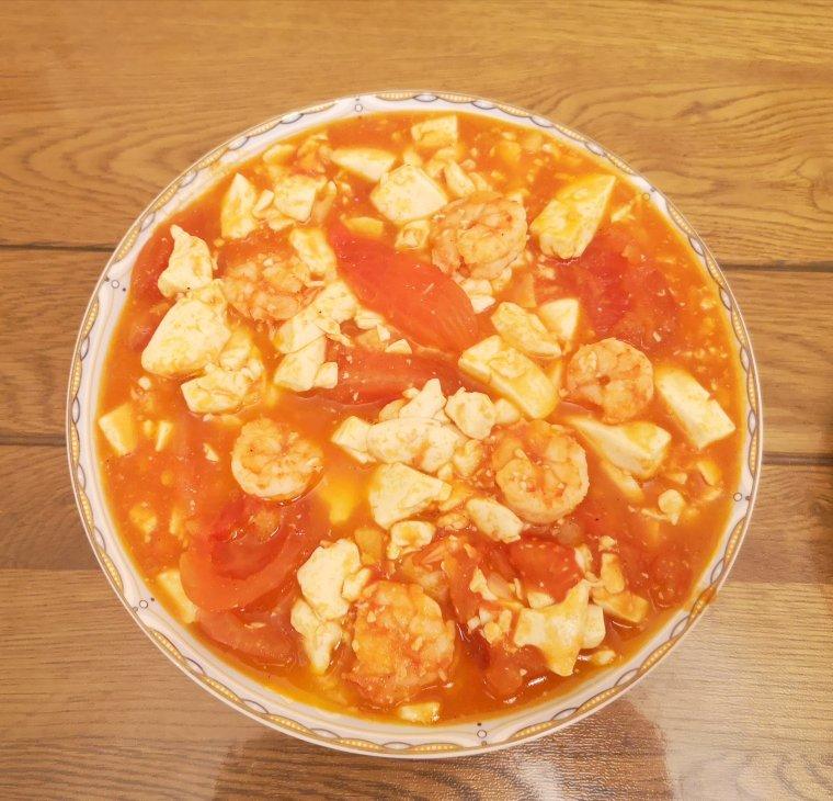 番茄虾仁豆腐
