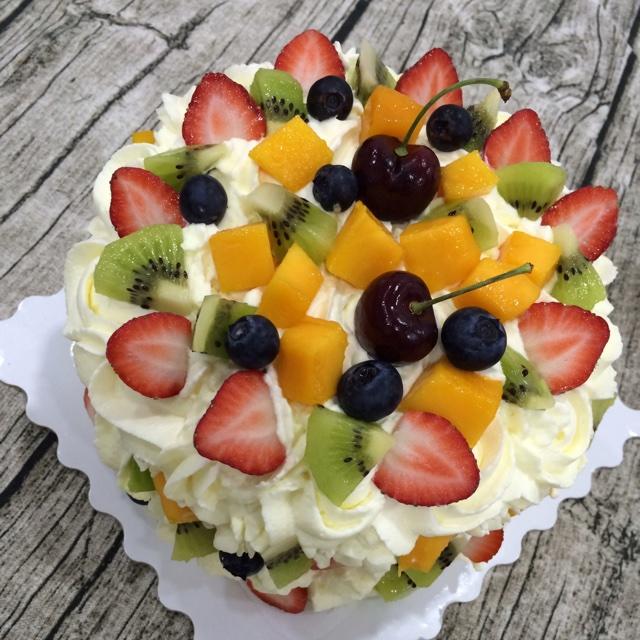 【零失败】不会裱花没关系的水果裸蛋糕 芒果裸蛋糕 完美戚风胚