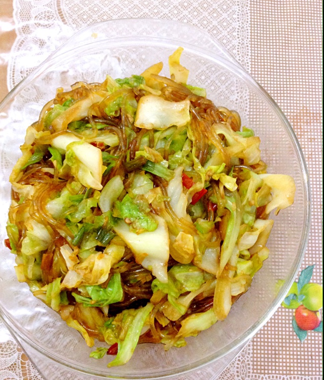 卷心菜炒粉丝 Glass noodles with Cabbage