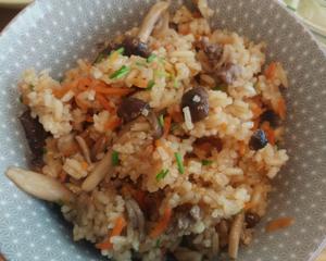 懒人电饭煲胡萝卜牛肉菌菇饭的做法 步骤5