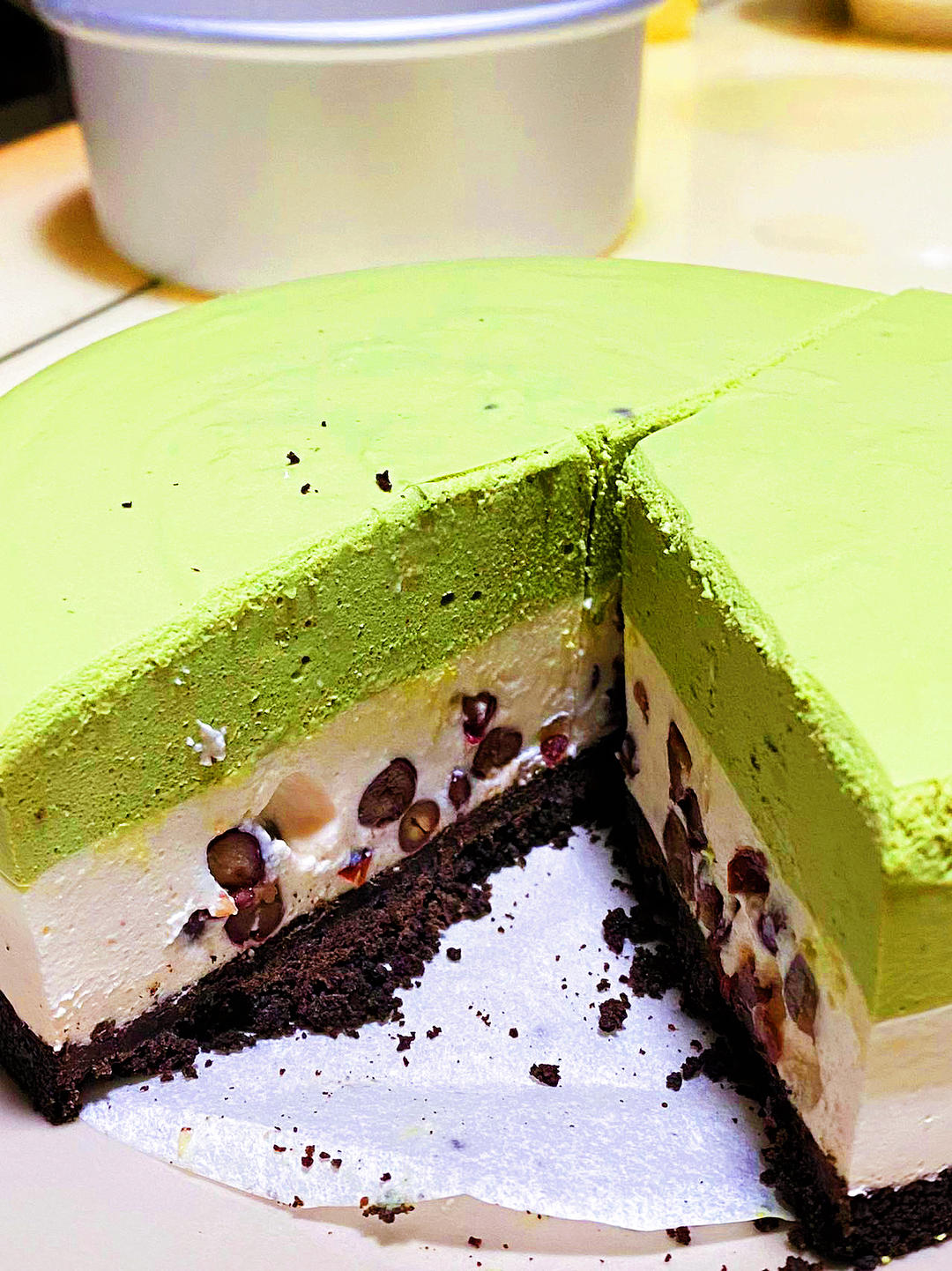 抹茶蜜豆乳酪慕斯🍰/抹茶蜜豆芝士冻