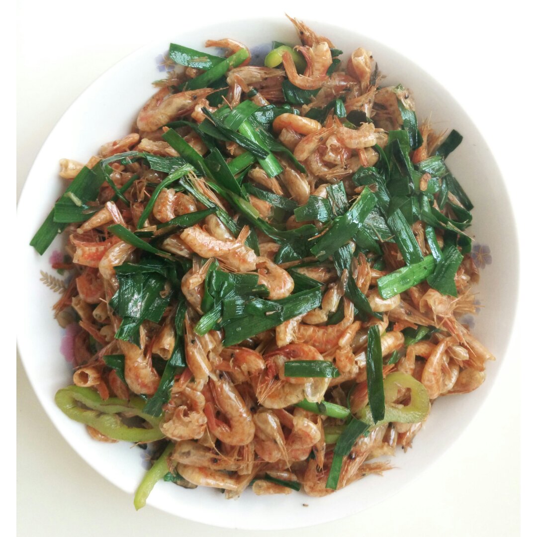 韭菜炒河虾