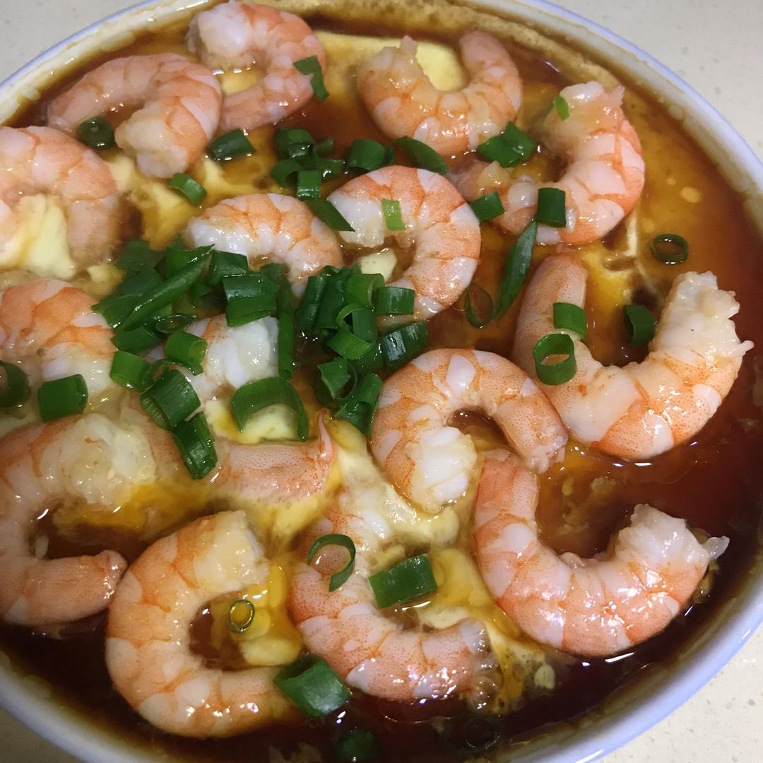 虾仁豆腐蒸水蛋