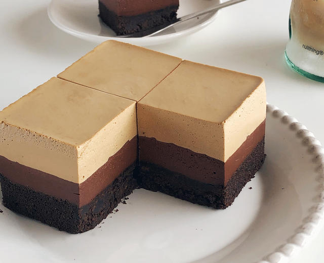 简单免烤☕️咖啡巧克力慕斯蛋糕🍰多重口感