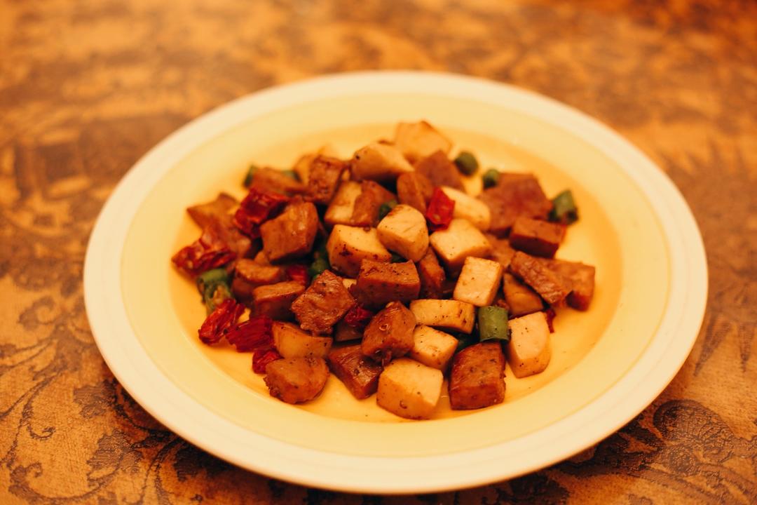 黑胡椒杏鲍菇牛肉粒