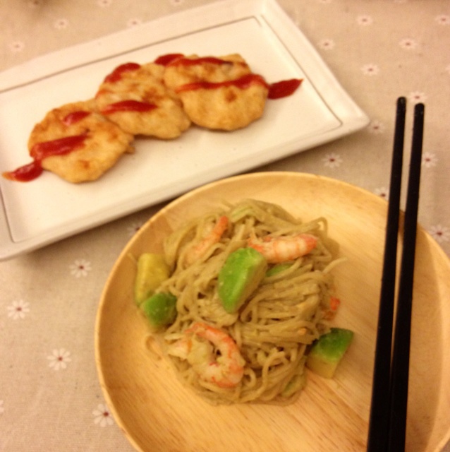 小清新牛油果火腿意面