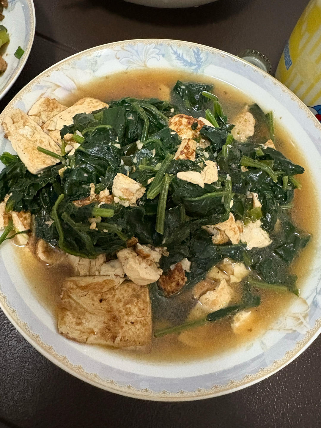 菠菜炒豆腐