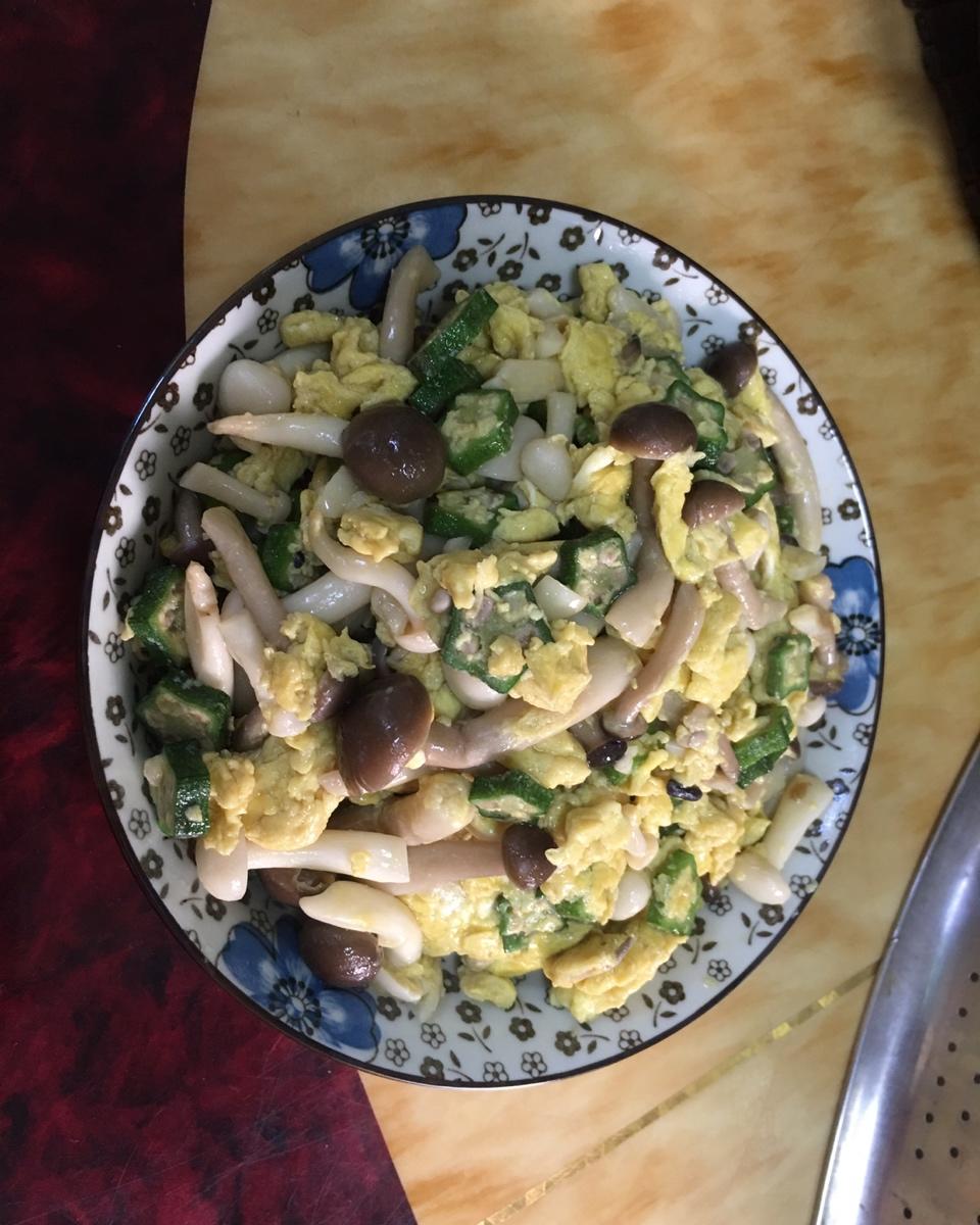 秋葵鲜菇炒蛋