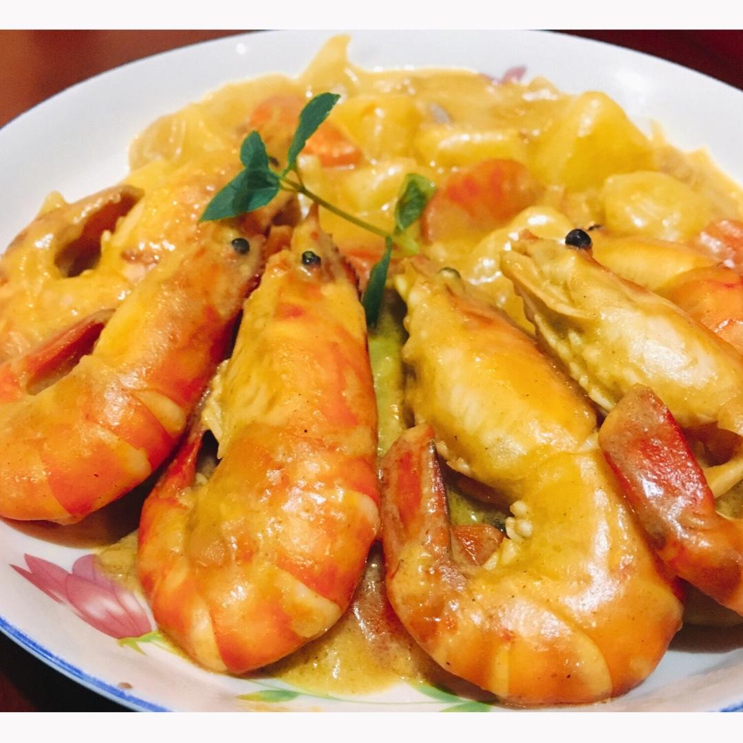 jingjingz做的黄金咖喱虾