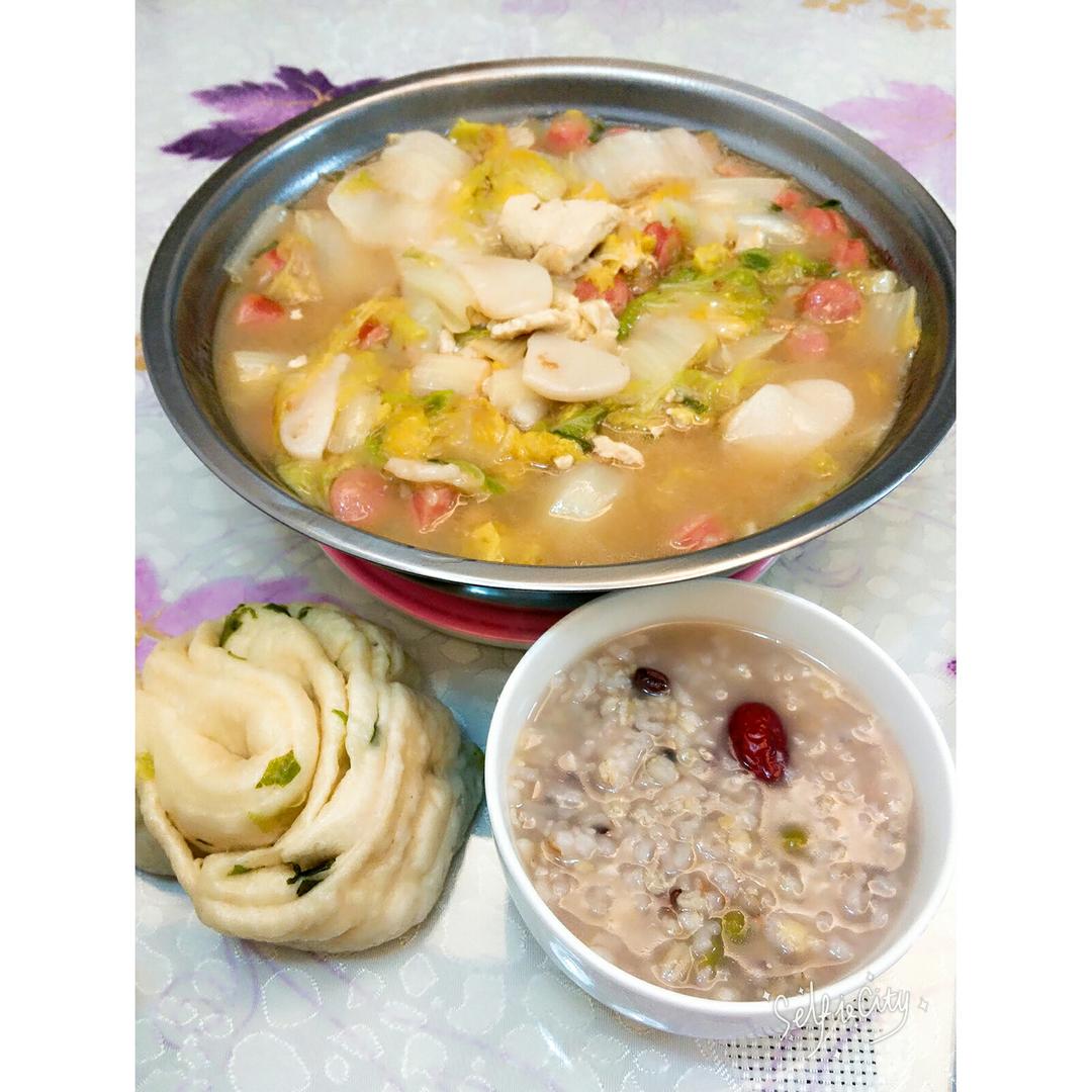家常白菜煎豆腐