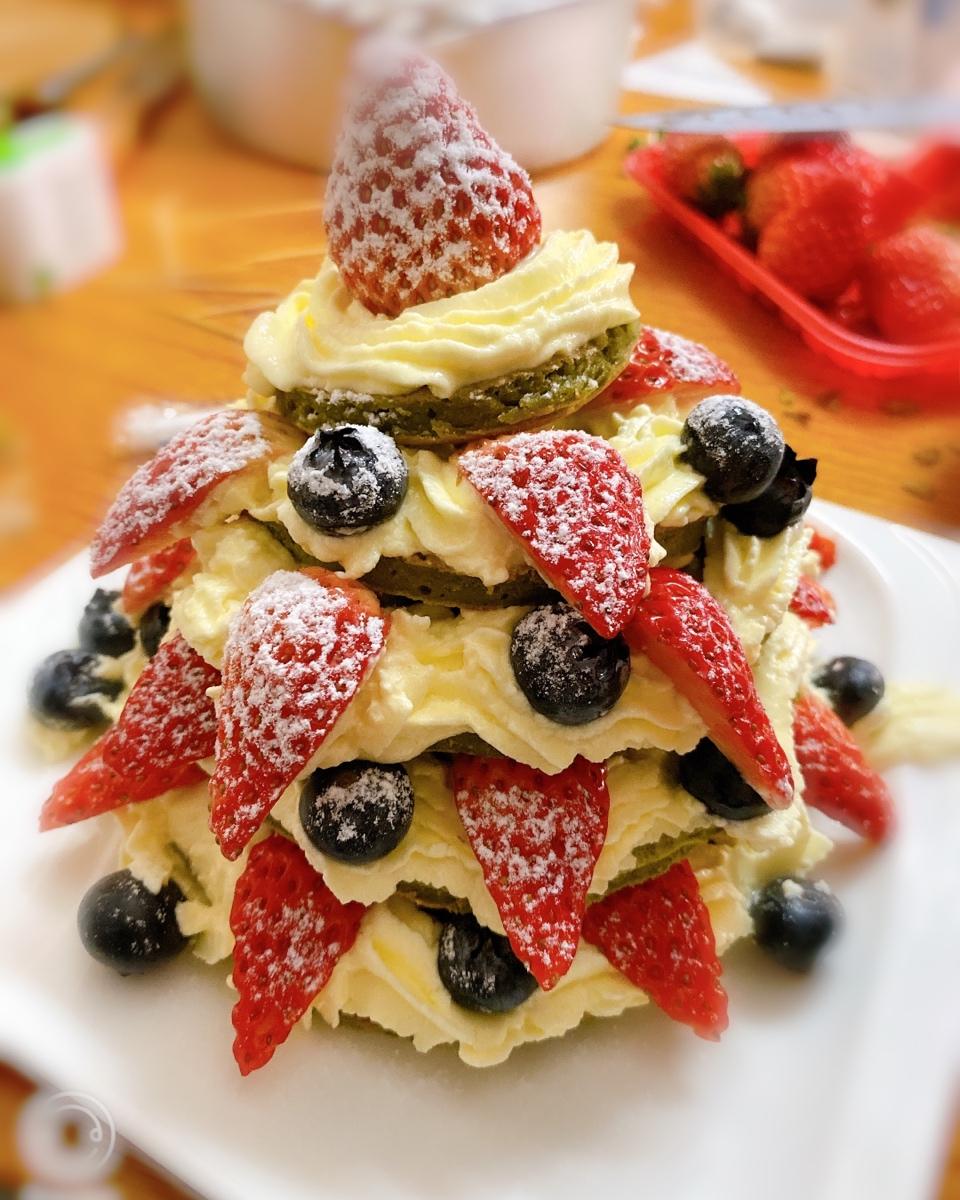 免烤箱❗️高颜值巨好吃的圣诞树松饼蛋糕🎄手把手教你做，让我们一起快乐过圣诞。