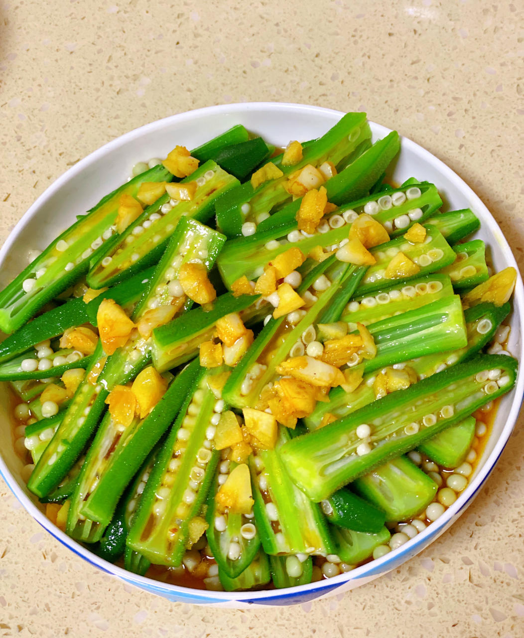 冰镇秋葵两吃(芥末,凉拌)