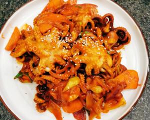 韩式辣炒章鱼（辣炒八爪鱼）的做法 步骤8