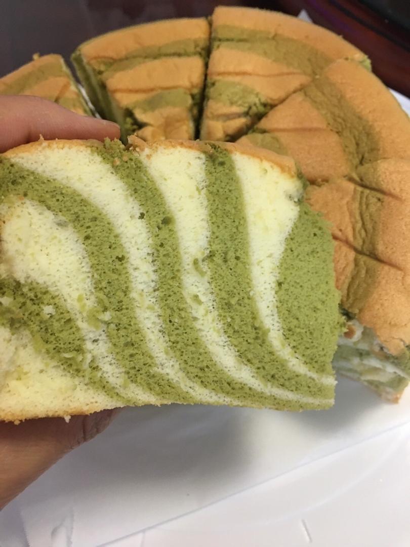 六寸抹茶戚风蛋糕胚，不回缩不塌陷