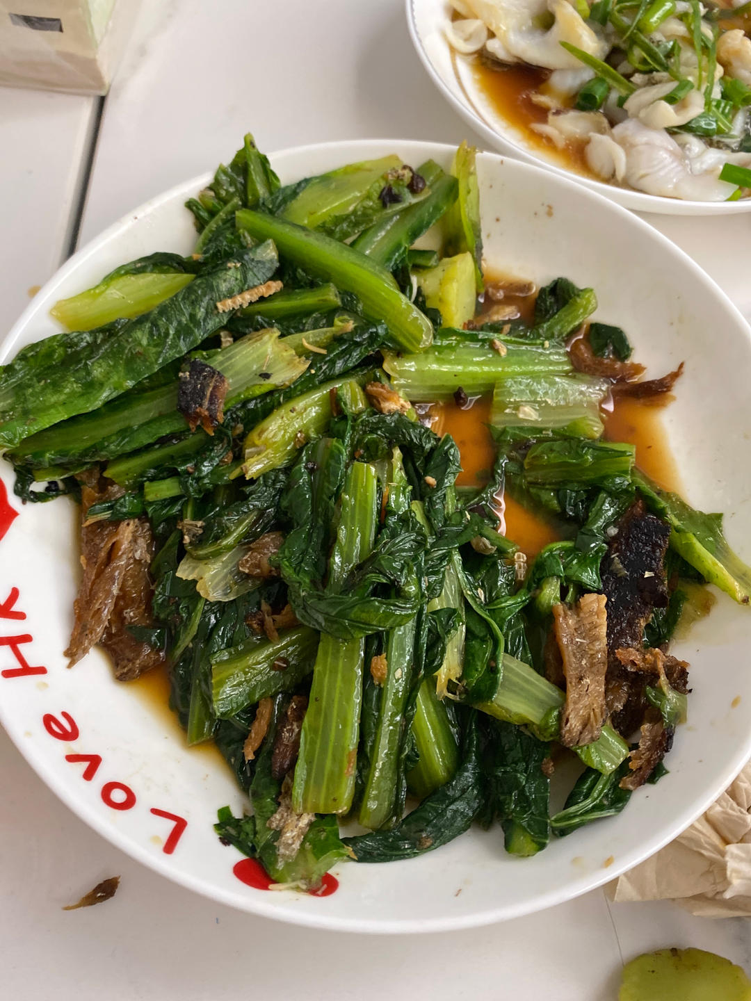 家常菜豆豉鲮鱼油麦菜