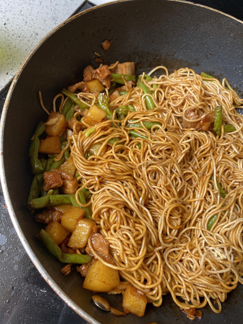 地道老北京扁豆焖面 豆角焖面 太好吃小心吃撑哦