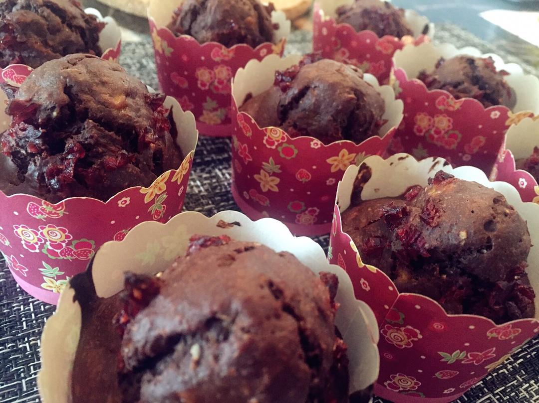 全麦黑巧香蕉马芬（附无麸质版）丨健康·烘焙