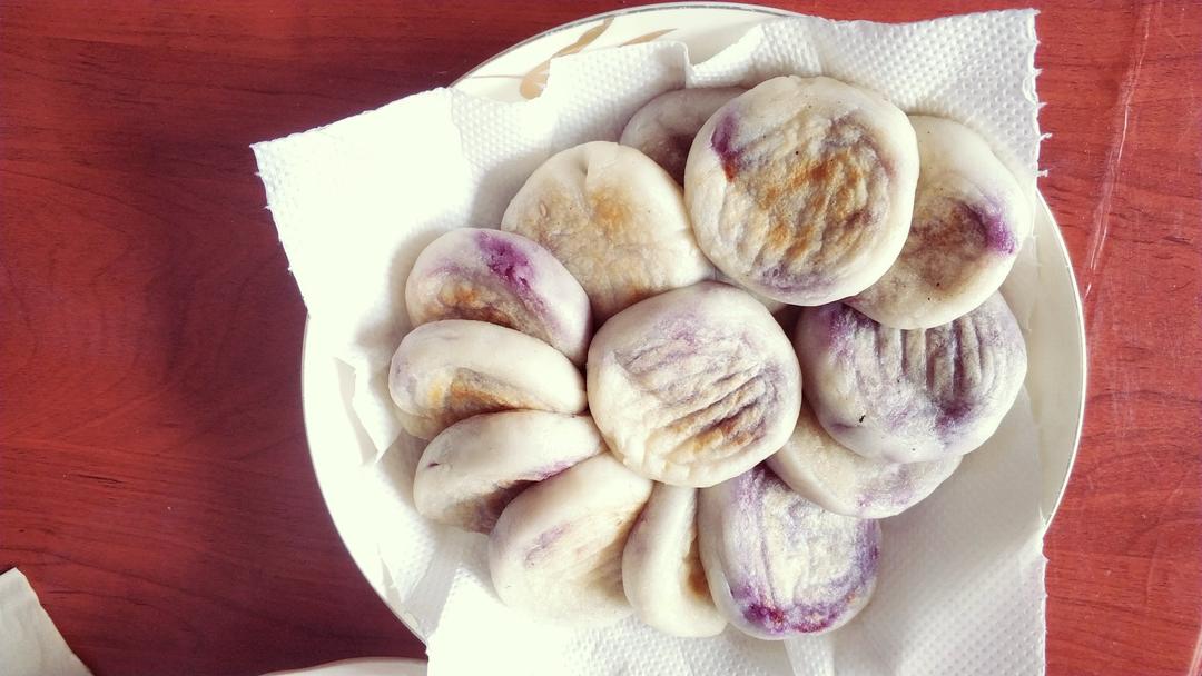 免烤箱❗️糯叽叽超好吃的紫薯香芋糯米饼